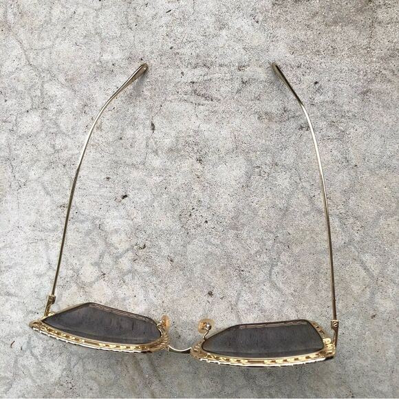 Gucci Sunglasses Square-Frame Chain Gold Tone Metal GG1033s 002 main image 8